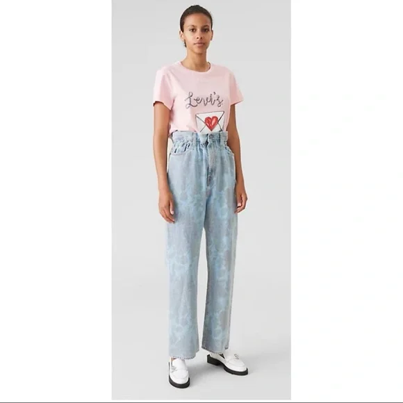 Ganni x Levis Floral Print Hi Rise Straight Leg Size 27 x 31 - Picture 2 of 11